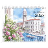 2025 Italië Landschap Waterverf Familiekalender Kalender (Hoes)