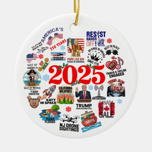 2025 Jaar in de Review Kerst Ornament (Voorkant)
