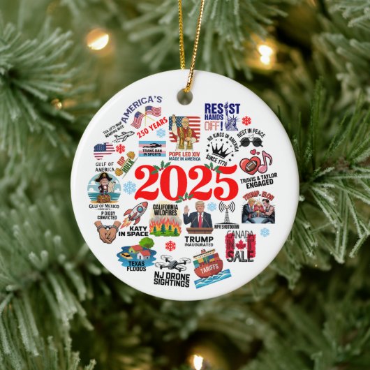 2025 Jaar in de Review Kerst Ornament (Boom)