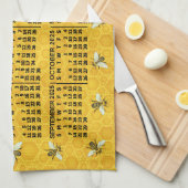 2025 Jaar Kalender Bijen Honingraat Apiary Custom Theedoek (Quarter Fold)