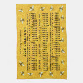 2025 Jaar Kalender Bijen Honingraat Apiary Custom Theedoek (Verticaal)