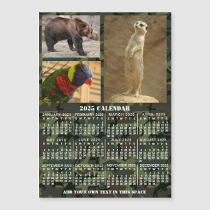 2025 Jaar Kalender Camouflage Voeg 3 Foto's Magnee