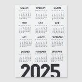 2025 Jaar Kalender Elegant Wit Magnetische Uitnodiging (Voorkant)