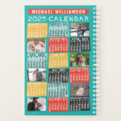 2025 Jaar Kalender Modern 12 Foto Collage Naam SM Planner (Achterkant)