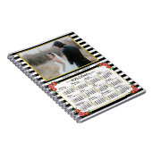 2025 Jaar Kalender Preppy Bloemen Strepen | Foto Notitieboek (Rechterzijde)