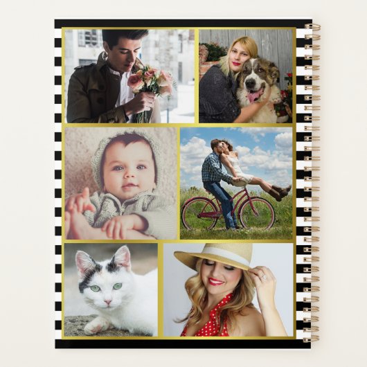 2025 Jaar Kalender Preppy Bloemen Strepen | Foto Planner (Achterkant)