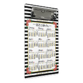 2025 Jaar Kalender Schattigee Bloemstrepen | Custo Mini Klembord (Schuin)