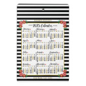2025 Jaar Kalender Schattigee Bloemstrepen | Custo Mini Klembord (Achterkant)