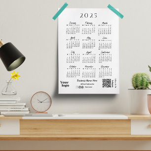 2025 Jaar Kalender Script Typografie Wit