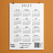2025 Jaar Kalender Script Typografie Wit