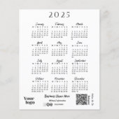 2025 Jaar Kalender Script Typografie Wit (Voorkant)