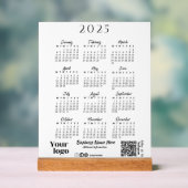 2025 Jaar Kalender Script Typografie Wit Acryl Bord (Neutraal)