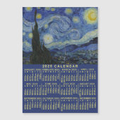 2025 Jaar Kalender Sterrennacht of Aangepaste Foto Magnetische Uitnodiging (Voorkant)