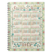 2025 Jaar Kalender Victoriaans Art Nouveau | Custo Notitieboek (Voorkant)