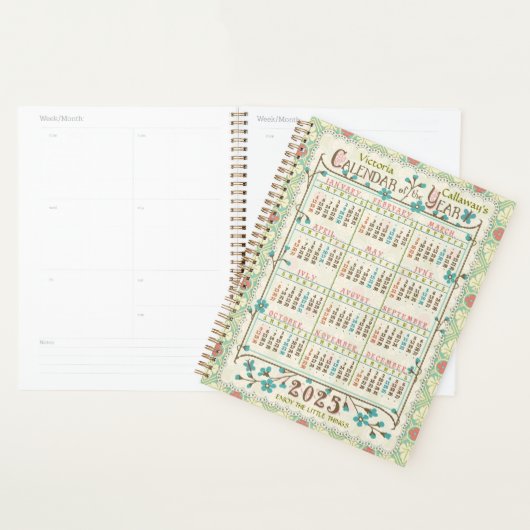 2025 Jaar Kalender Victoriaans Art Nouveau | Custo Planner (Display)