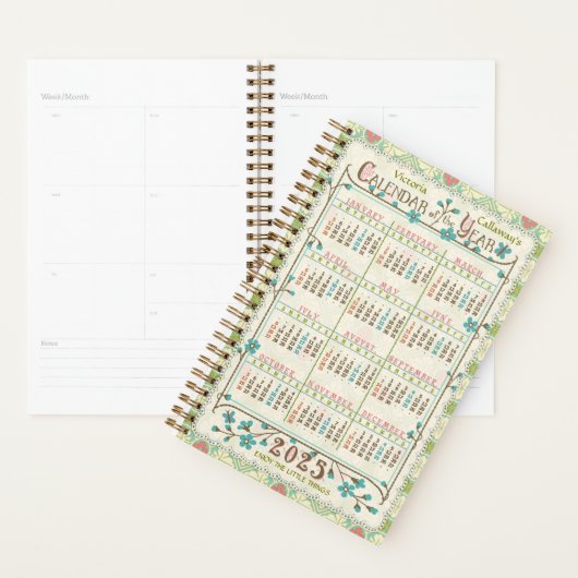 2025 Jaar Kalender Victoriaans Art Nouveau Custom  Planner (Display)