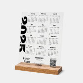 2025 Jaar Kalender Zwart-wit Corporate Acryl Bord (Hoek)