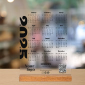 2025 Jaar Kalender Zwart-wit Corporate Acryl Bord