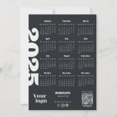 2025 Jaar Kalender Zwart-wit Corporate Kaart (Voorkant)