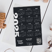 2025 Jaar Kalender Zwart-wit Corporate Kaart