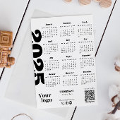 2025 Jaar Kalender Zwart-wit Corporate Kaart