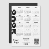 2025 Jaar Kalender Zwart-wit Corporate Magnetische Uitnodiging (Voorkant / Achterkant)