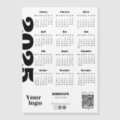2025 Jaar Kalender Zwart-wit Corporate Magnetische Uitnodiging (Voorkant)