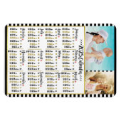 2025 Jaar Maandelijkse Agenda Strepen | Aangepaste Magneet (Horizontaal)