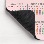 2025 Jaar Maandelijkse Kalender Blush Pink Geperso Muismat (Hoek)
