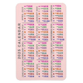 2025 Jaar Maandelijkse Kalender Blush Roze Kleurri Magneet (Verticaal)