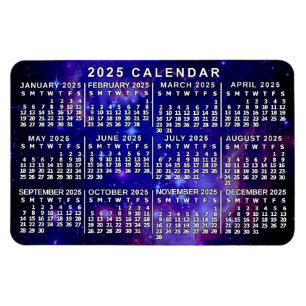 2025 Jaar Maandelijkse Kalender Buitenste Ruimtene Magneet