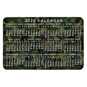 2025 Jaar Maandelijkse Kalender Camouflage Camo Gr Magneet