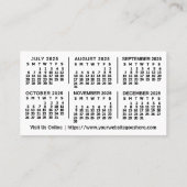 2025 Jaar Maandelijkse Kalender Classic Aangepaste Visitekaartje (Achterkant)