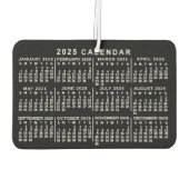 2025 Jaar Maandelijkse Kalender Classic Zwart-wit Luchtverfrisser (Achterkant)