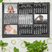 2025 Jaar Maandelijkse Kalender Foto Collage Mod Z Theedoek (Gevouwen)