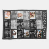 2025 Jaar Maandelijkse Kalender Foto Collage Mod Z Theedoek (Horizontaal)