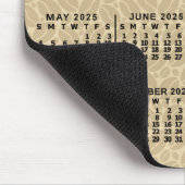 2025 Jaar Maandelijkse Kalender Koffiebonen Custom Muismat (Hoek)
