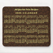 2025 Jaar Maandelijkse Kalender Koffieboon Custom  Muismat (Voorkant)