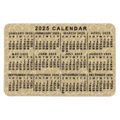 2025 Jaar Maandelijkse Kalender Lichte Koffiebonen Magneet (Horizontaal)