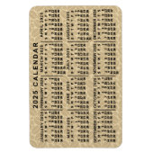 2025 Jaar Maandelijkse Kalender Lichte Koffiebonen Magneet (Verticaal)