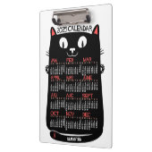 2025 Jaar Maandelijkse Kalender Mid-Century Black  Klembord (Links)