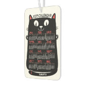 2025 Jaar Maandelijkse Kalender Mid-Century Black Luchtverfrisser (Links)