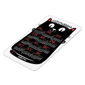 2025 Jaar Maandelijkse Kalender Mid-Century Black  Magneet (Linkerzijde)