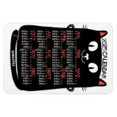 2025 Jaar Maandelijkse Kalender Mid-Century Black  Magneet (Horizontaal)