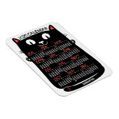 2025 Jaar Maandelijkse Kalender Mid-Century Black  Magneet (Rechterzijde)