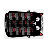 2025 Jaar Maandelijkse Kalender Mid-Century Black  Magneet (Horizontaal)