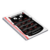 2025 Jaar Maandelijkse Kalender Mid-Century Black  Notitieboek (Rechterzijde)