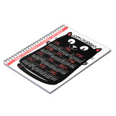 2025 Jaar Maandelijkse Kalender Mid-Century Black  Notitieboek (Linkerzijde)