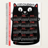 2025 Jaar Maandelijkse Kalender Mid-Century Black  Planner (Voorkant)