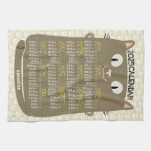 2025 Jaar Maandelijkse Kalender Mid-Century Brown  Theedoek (Horizontaal)